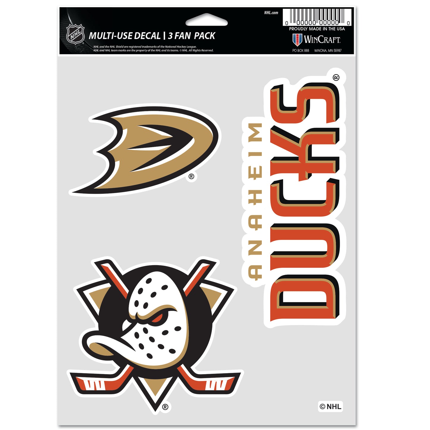 WINCRAFT NHL Multi Use 3 Fan Pack Decal Matrica