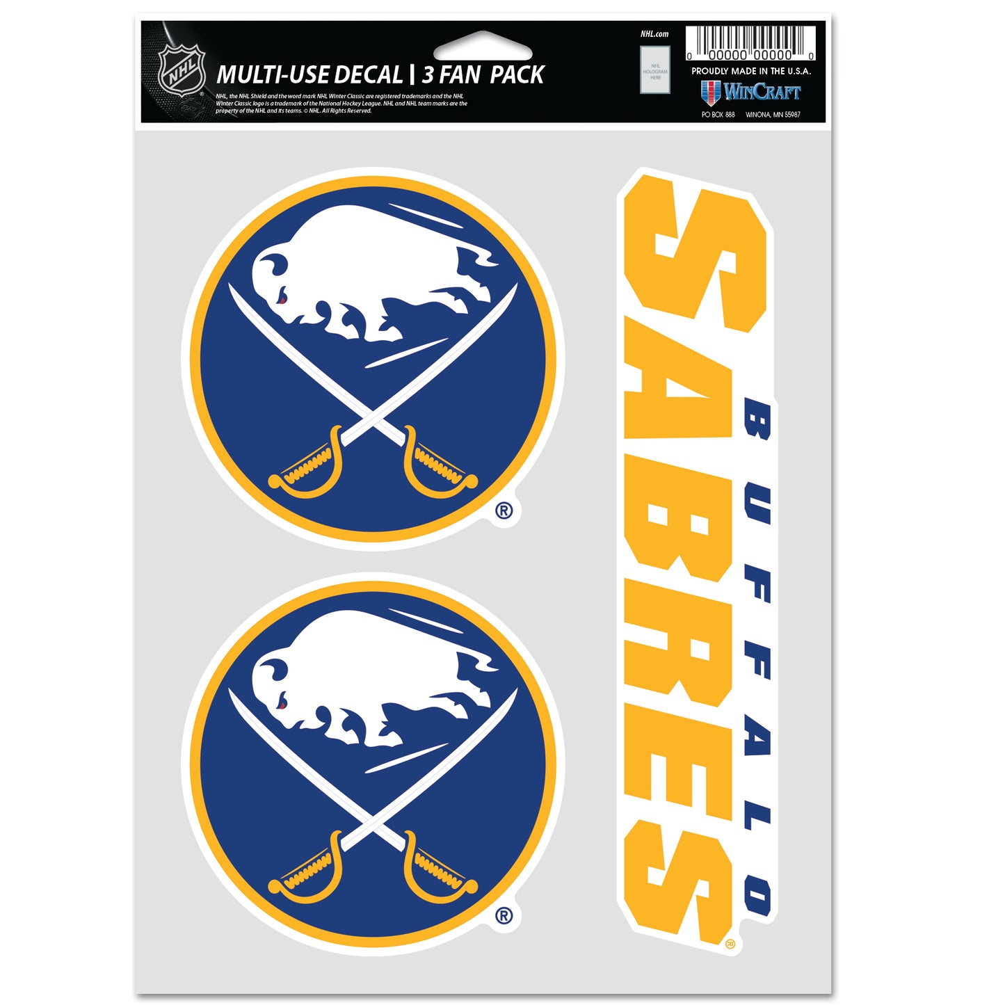 WINCRAFT NHL Multi Use 3 Fan Pack Decal Matrica