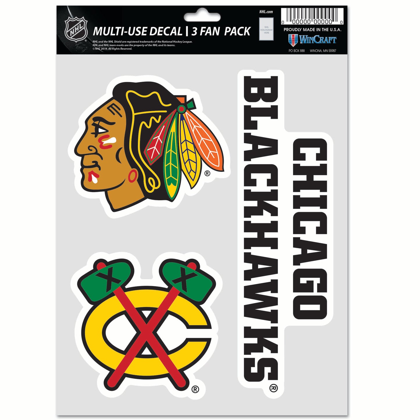 WINCRAFT NHL Multi Use 3 Fan Pack Decal Matrica
