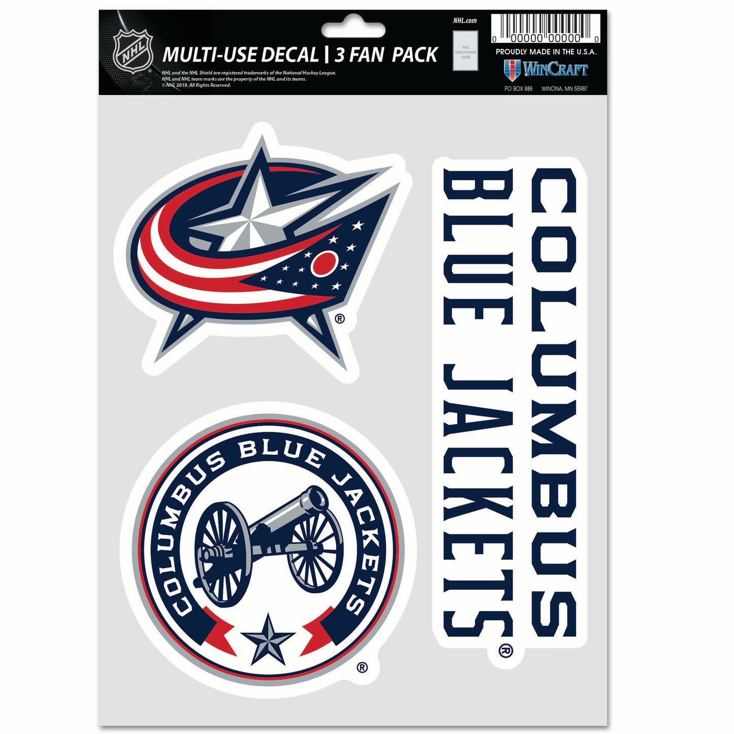 WINCRAFT NHL Multi Use 3 Fan Pack Decal Matrica