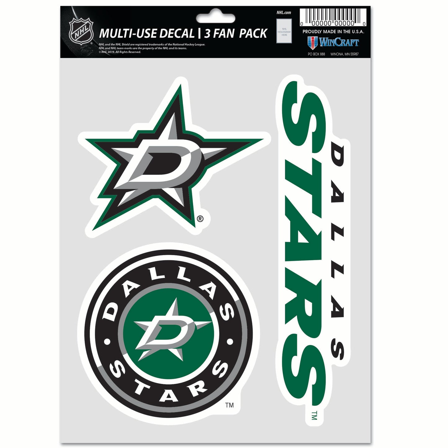 WINCRAFT NHL Multi Use 3 Fan Pack Decal Matrica
