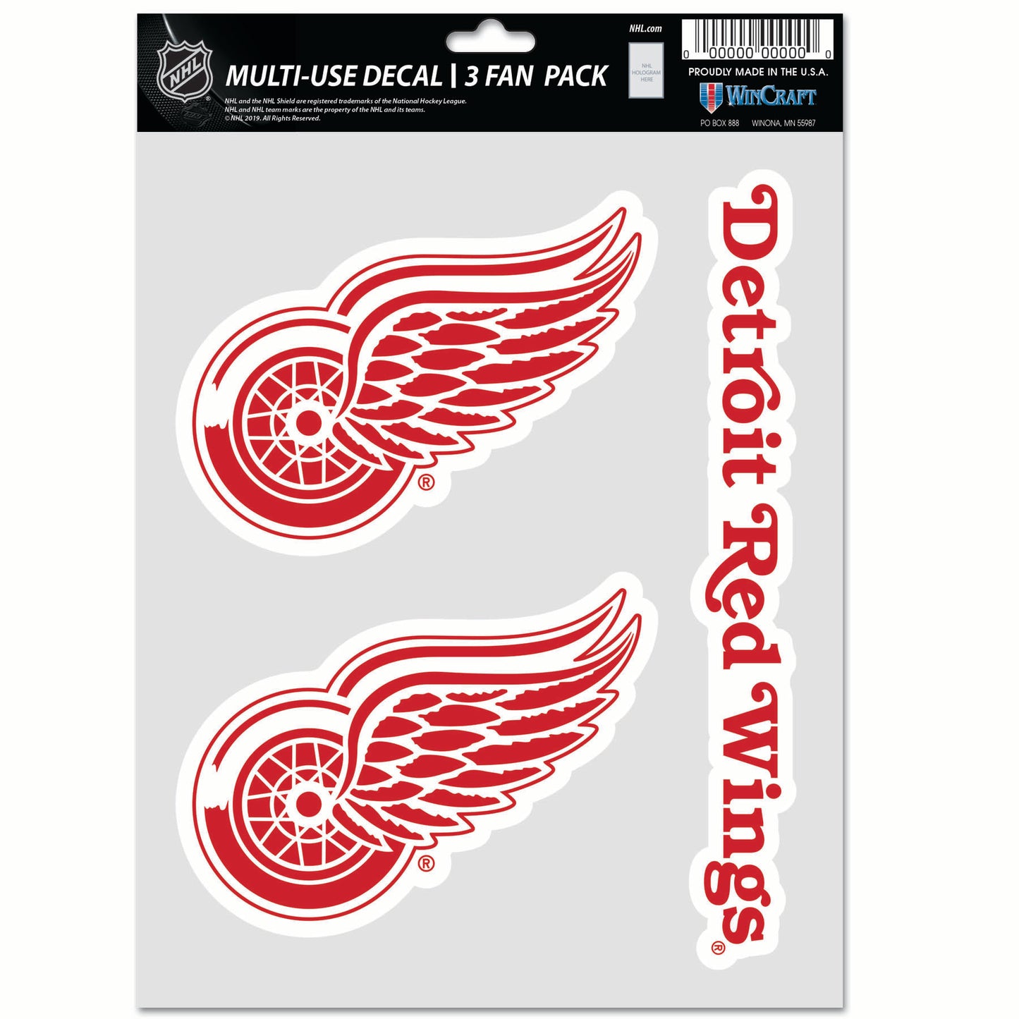 WINCRAFT NHL Multi Use 3 Fan Pack Decal Matrica