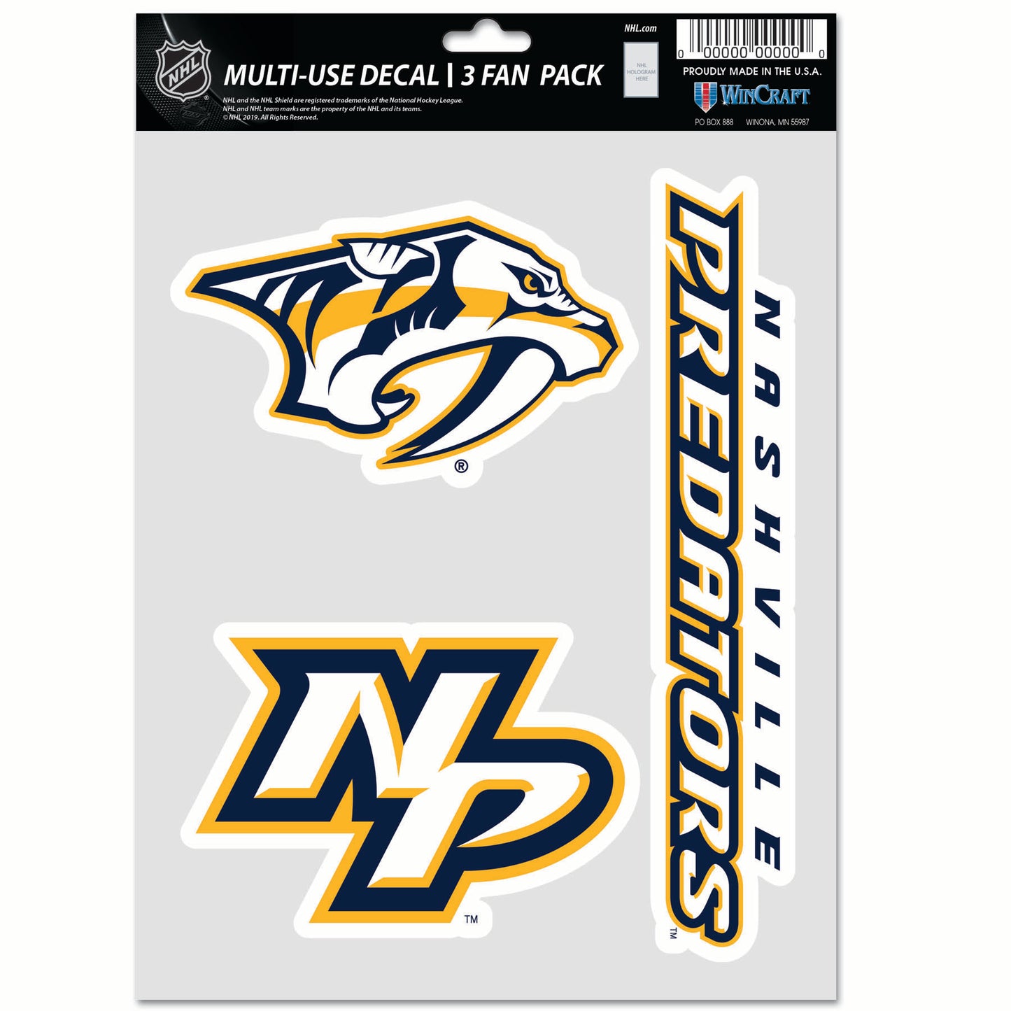 WINCRAFT NHL Multi Use 3 Fan Pack Decal Matrica