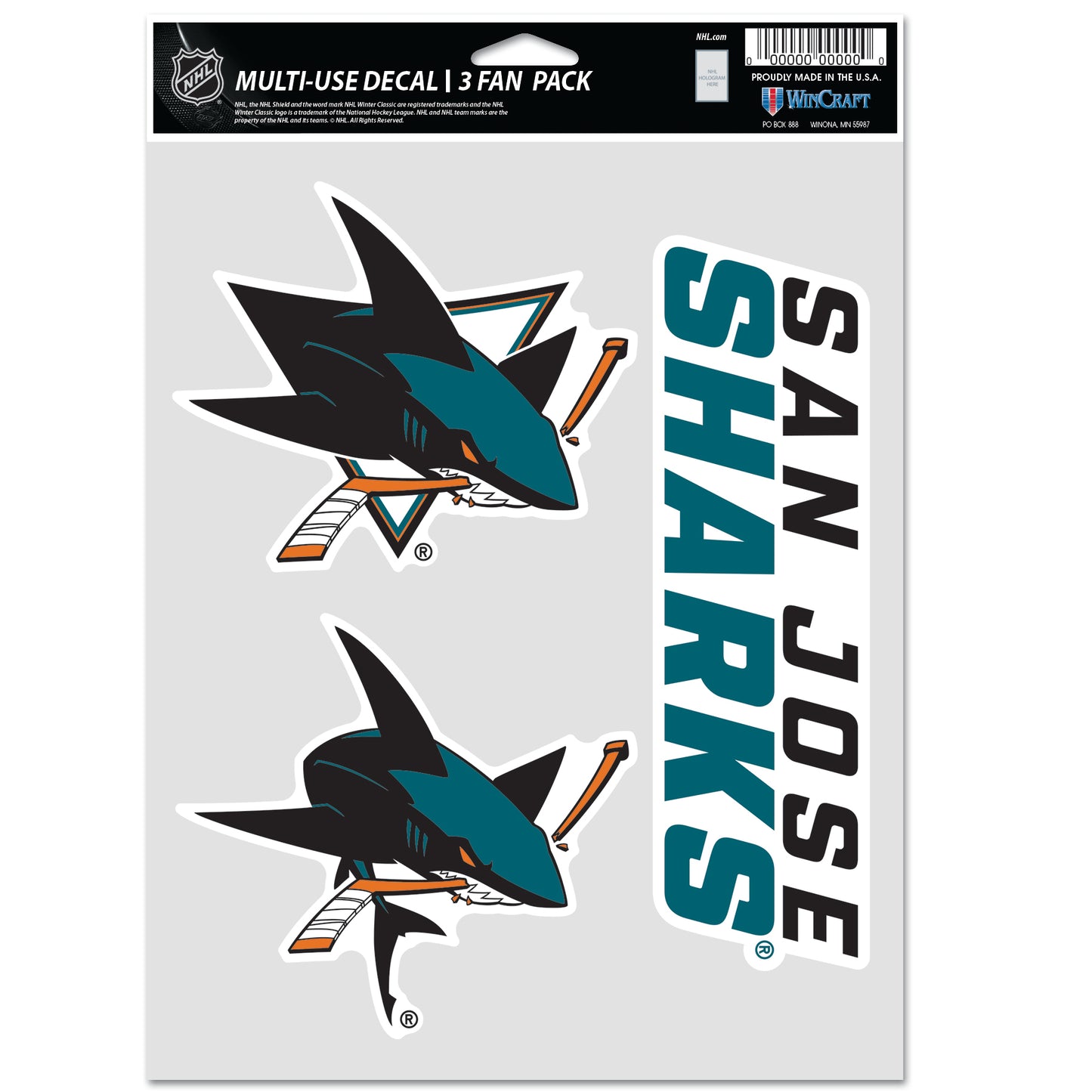 WINCRAFT NHL Multi Use 3 Fan Pack Decal Matrica