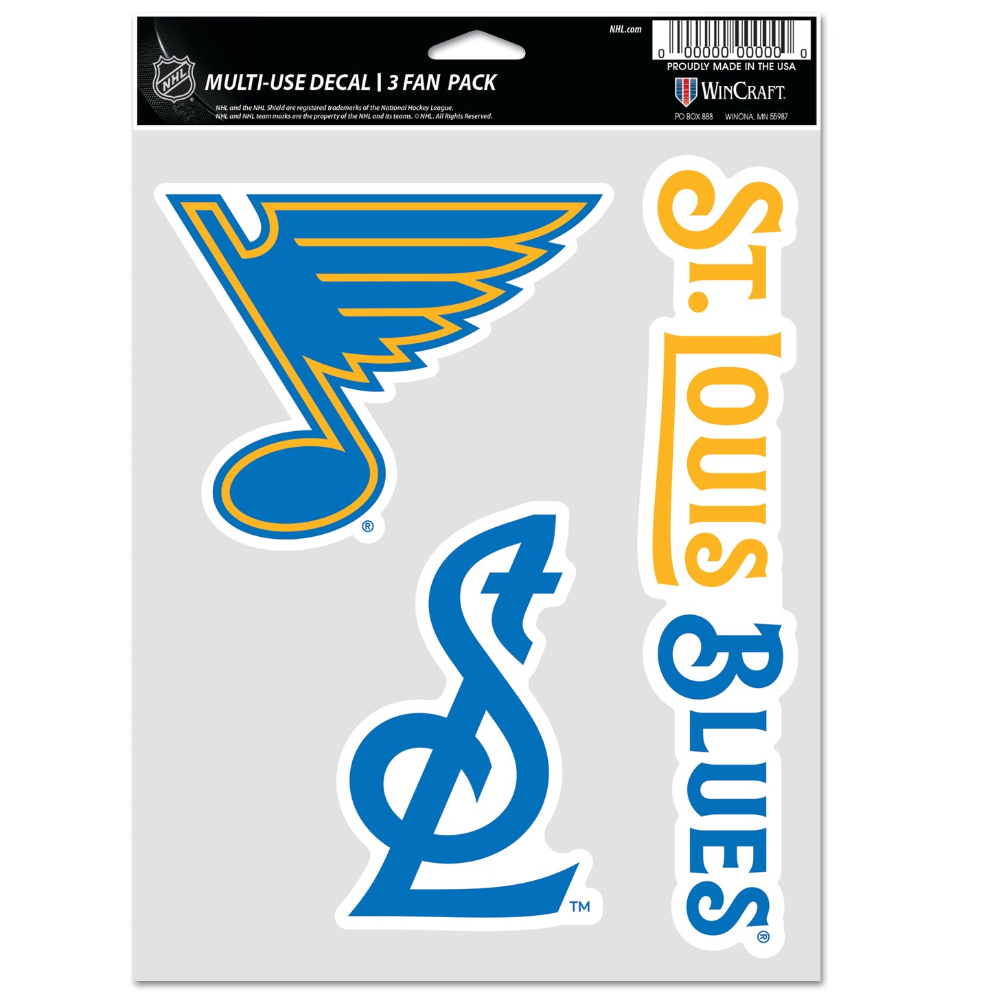 WINCRAFT NHL Multi Use 3 Fan Pack Decal Matrica