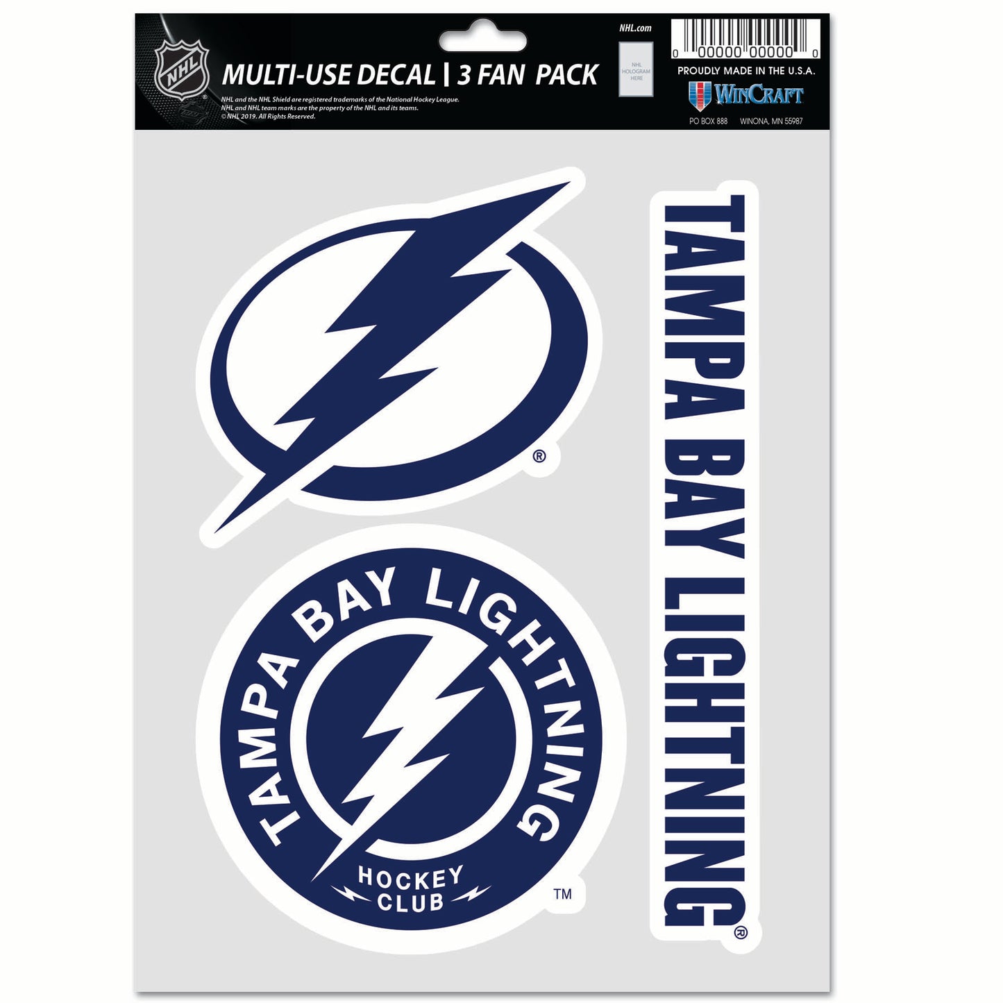 WINCRAFT NHL Multi Use 3 Fan Pack Decal Matrica