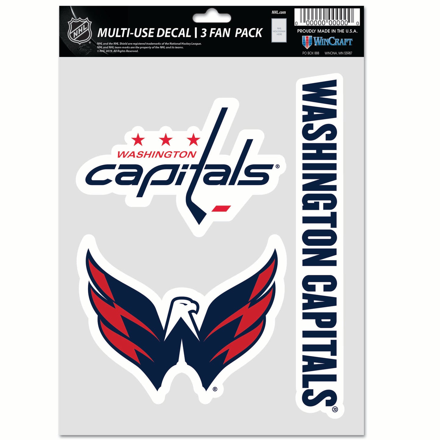 WINCRAFT NHL Multi Use 3 Fan Pack Decal Matrica