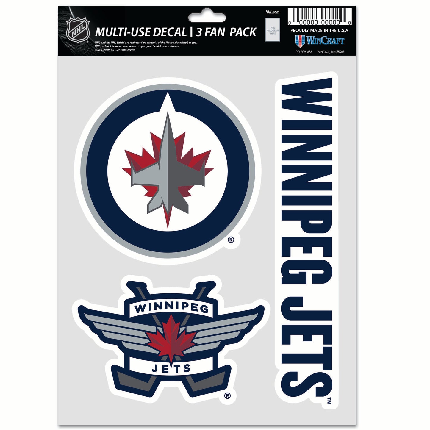 WINCRAFT NHL Multi Use 3 Fan Pack Decal Matrica