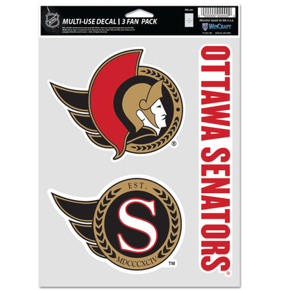 WINCRAFT NHL Multi Use 3 Fan Pack Decal Matrica