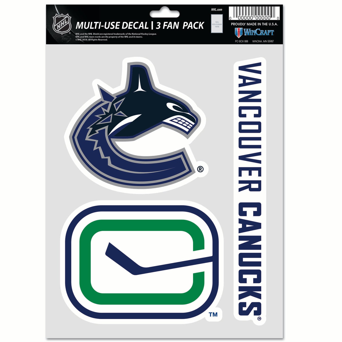 WINCRAFT NHL Multi Use 3 Fan Pack Decal Matrica