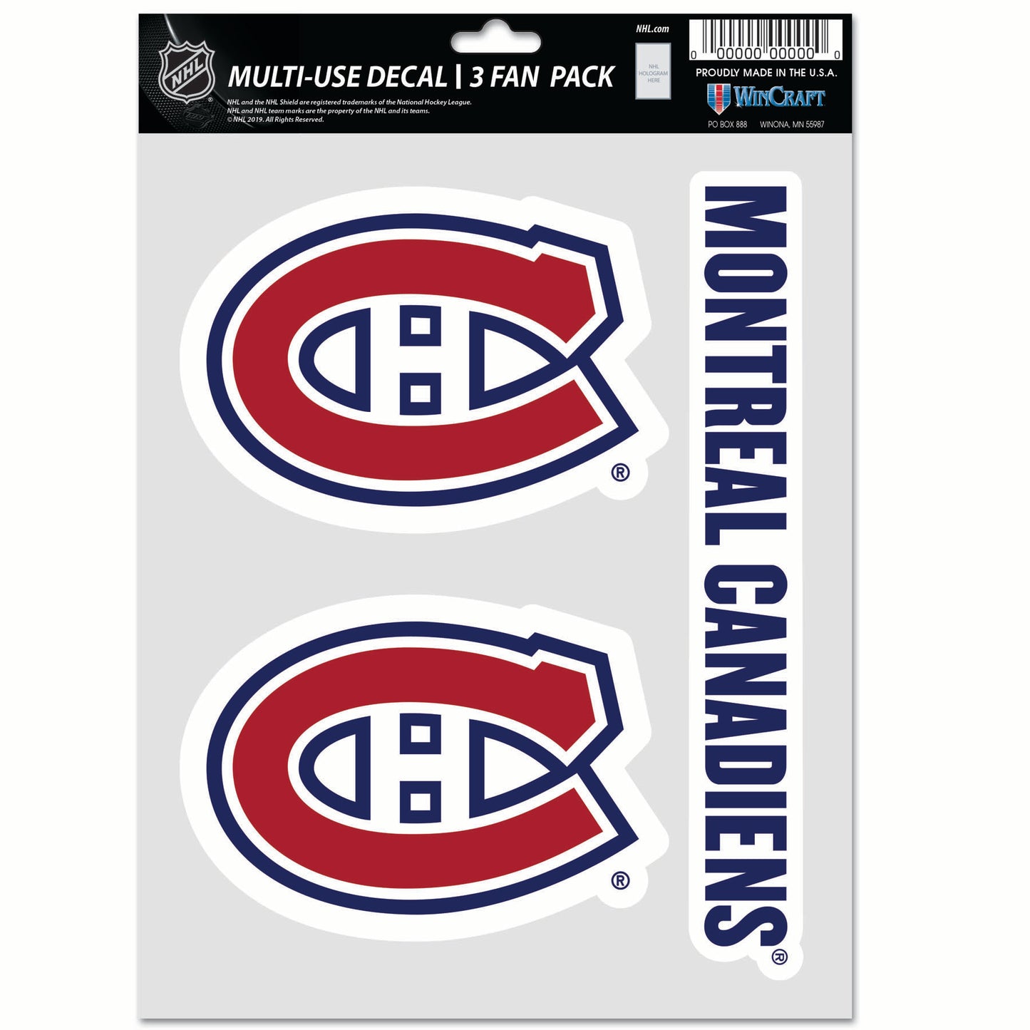 WINCRAFT NHL Multi Use 3 Fan Pack Decal Matrica