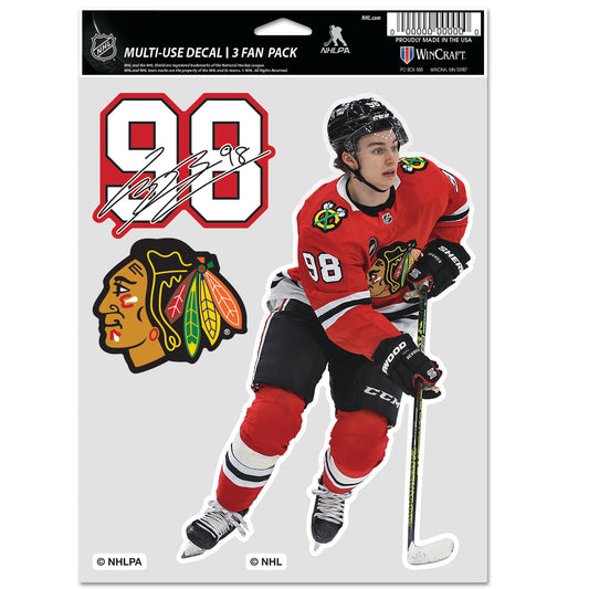 WINCRAFT NHL Multi Use 3 Fan Pack Decal Connor Bedard