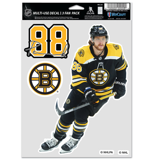 WINCRAFT NHL Multi Use 3 Fan Pack Decal David Pastrnak