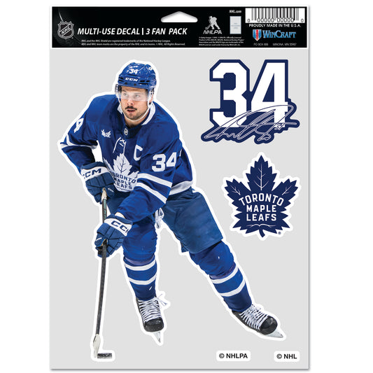 WINCRAFT NHL Multi Use 3 Fan Pack Decal Auston Matthews