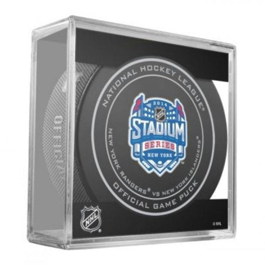 SHER-WOOD Official Match Puck in Gift Box New York Rangers vs New York Islanders